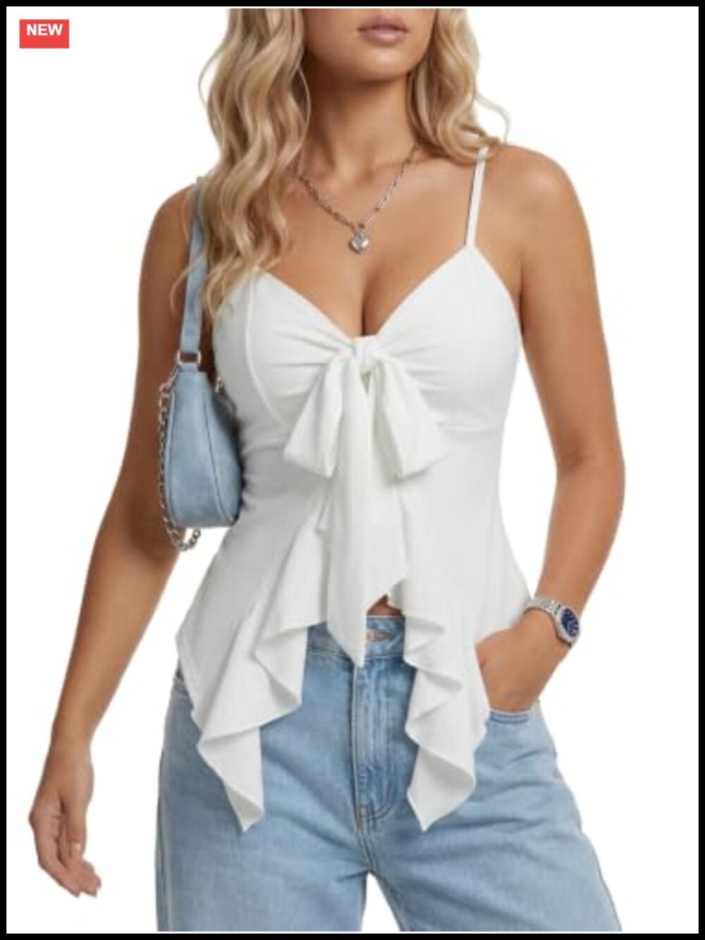 Y2K Ruffle V-Neck Crop Peplum Top Sleeveless